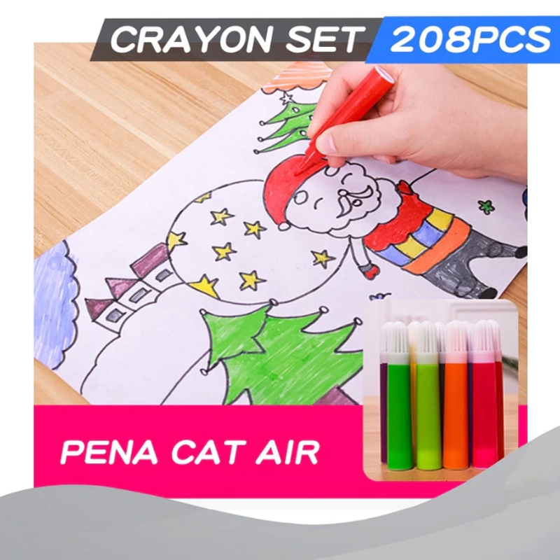 Product image KAHASIL - Pensil Warna Crayon Krayon Kerayon Set 208 Pcs Lengkap Alat Melukis Menggambar Mewarnai 208 PCS BIRU